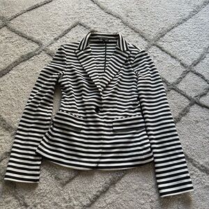 Express black white stripe blazer XS